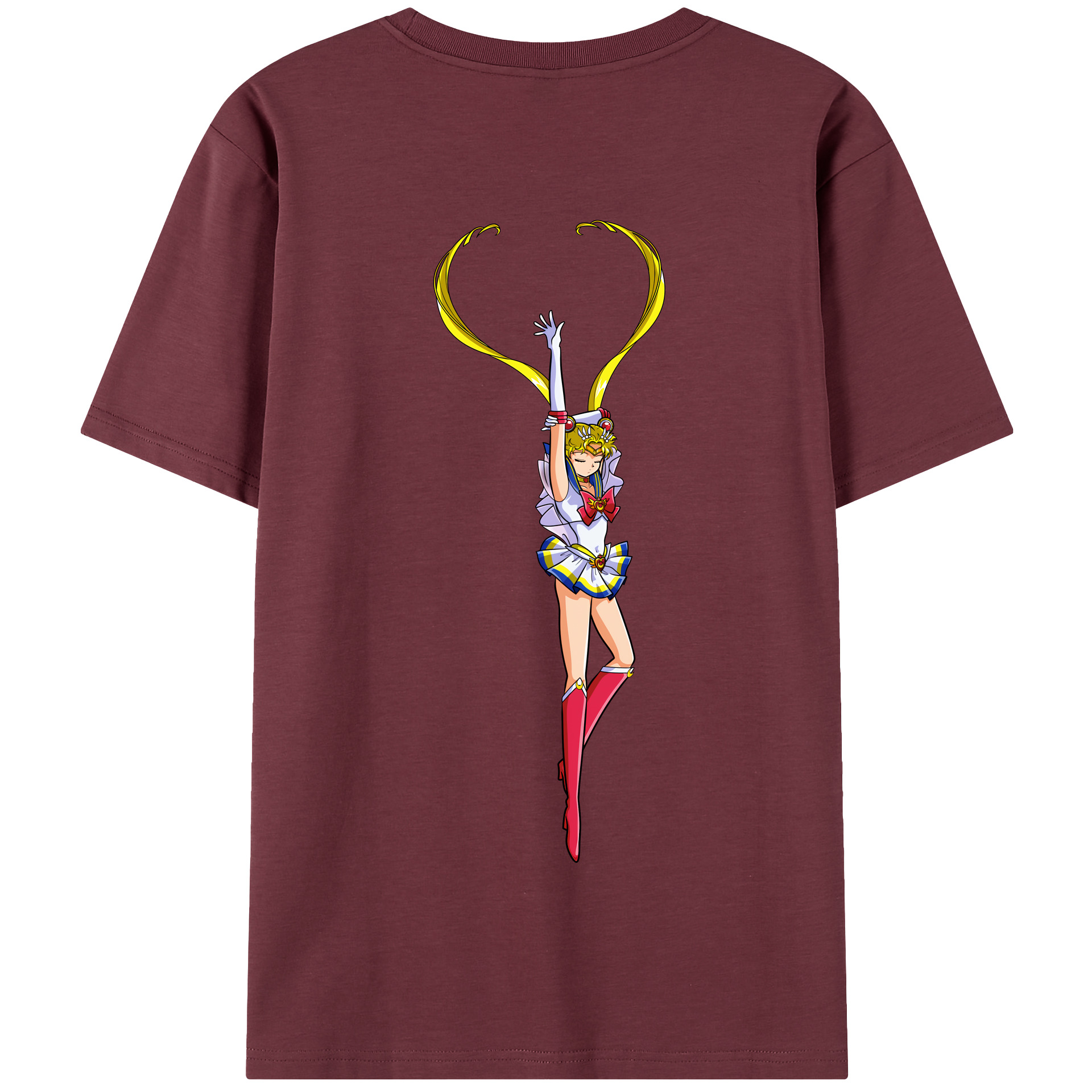 （画像用） 美少女戦士セーラームーン 月野 うさぎ つきの うさぎ Sailor Moon Tsukino Usagi 綿100％半袖Tシャツ（背面プリント）